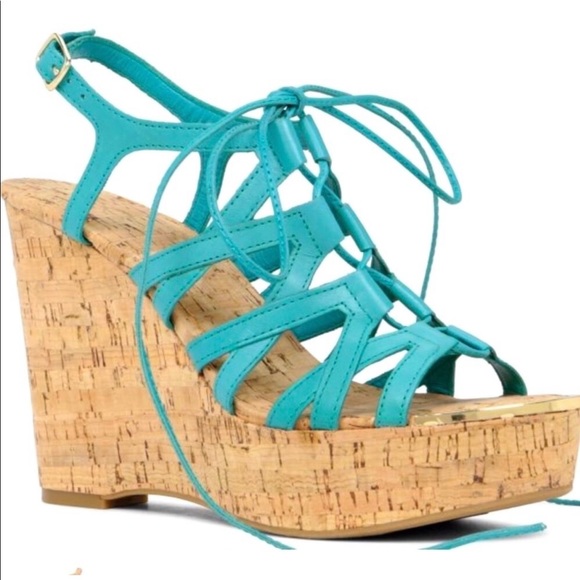 Aldo’s Gladiator Blue Wedge Sandals - Picture 8 of 11